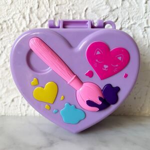 Polly Pocket Art Studio Compact Purple Heart Shape - 2021 Mattel
